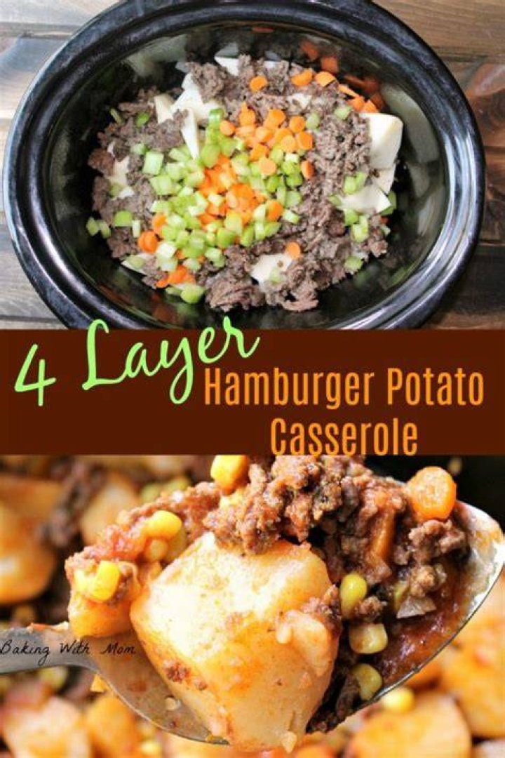 Crock Pot 4 Layer Hamburger Potato Casserole Baking With Mom