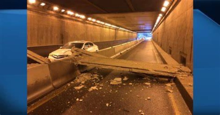 Debris crashes down on drivers after truck hits roof of Thorold Tunnel
