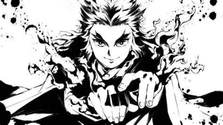 Demon Slayer Black And White Kyojuro Rengoku With Sword HD Anime