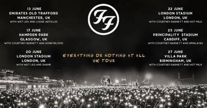 Foo Fighters announce summer 2024 U.K. stadium tour