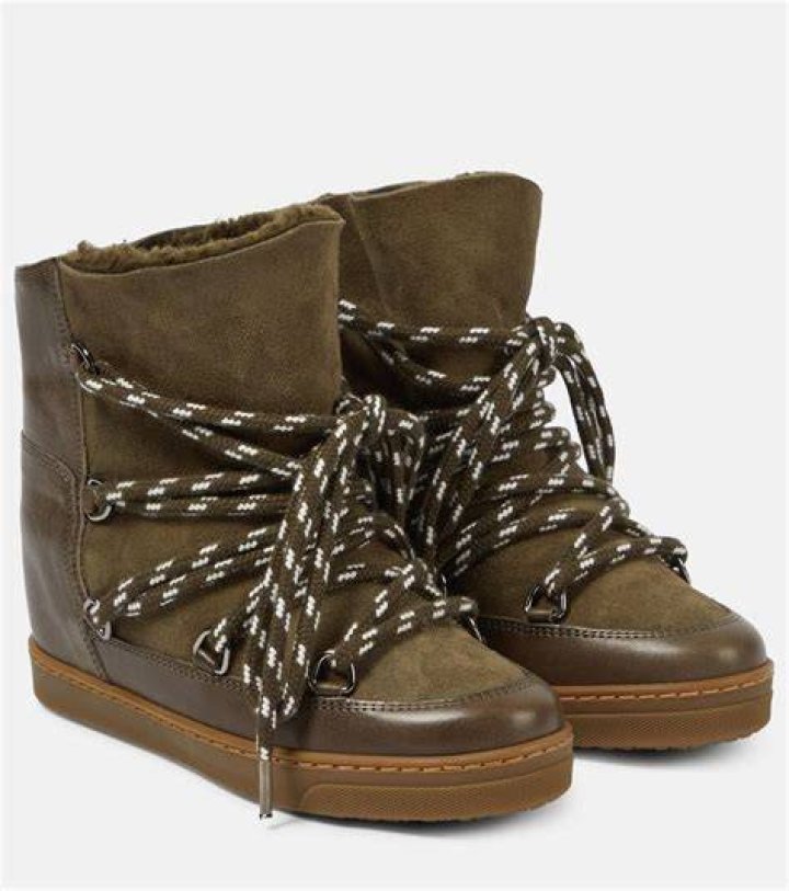 Lyst Isabel Marant Nowles Leather and Suede Wedge Snow Boots in Black