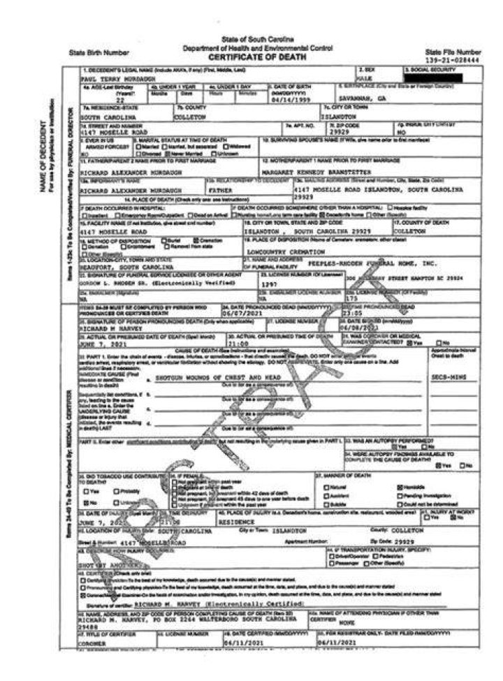 Maggie Murdaugh Autopsy Report, Cause Of Death Parent Wiki