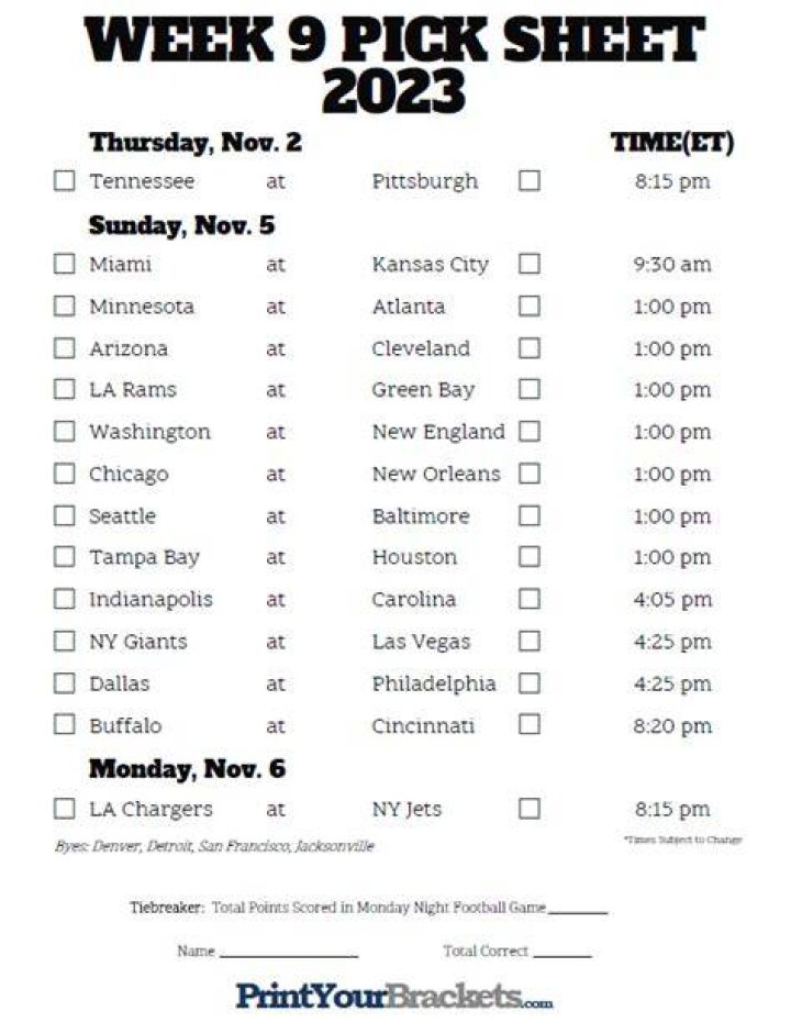 NFL Week 9 Live Thread! The Avocado