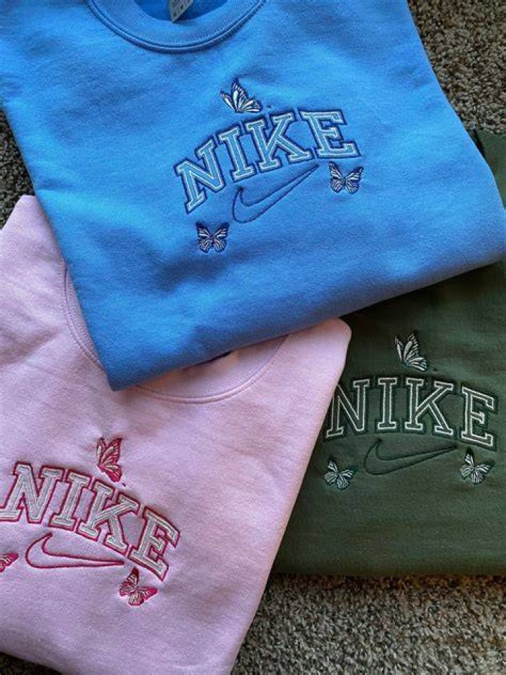 Nike Butterfly Embroidered Sweatshirt Etsy