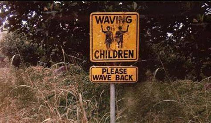 /r/oddlyterrifying waving children sign Know Your Meme