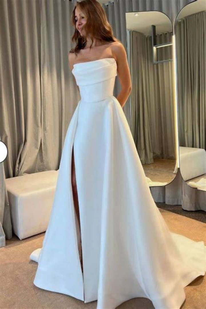 SV White Formal Dress, Strapless Dress Formal, Formal Dresses, Wedding