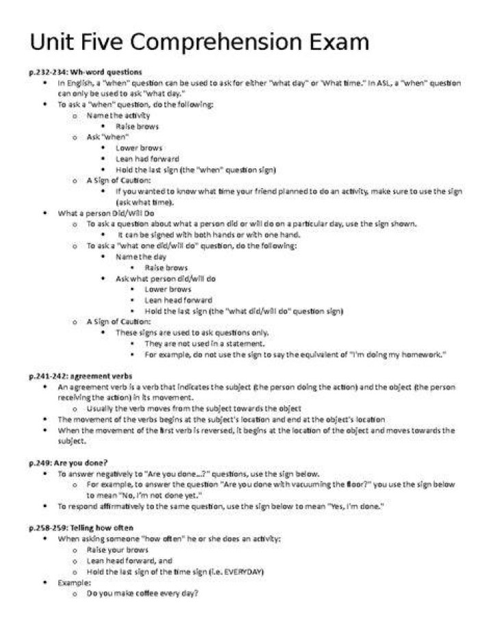 Unit Five Comprehension Exam Unit Five Comprehension Exam p234 Wh
